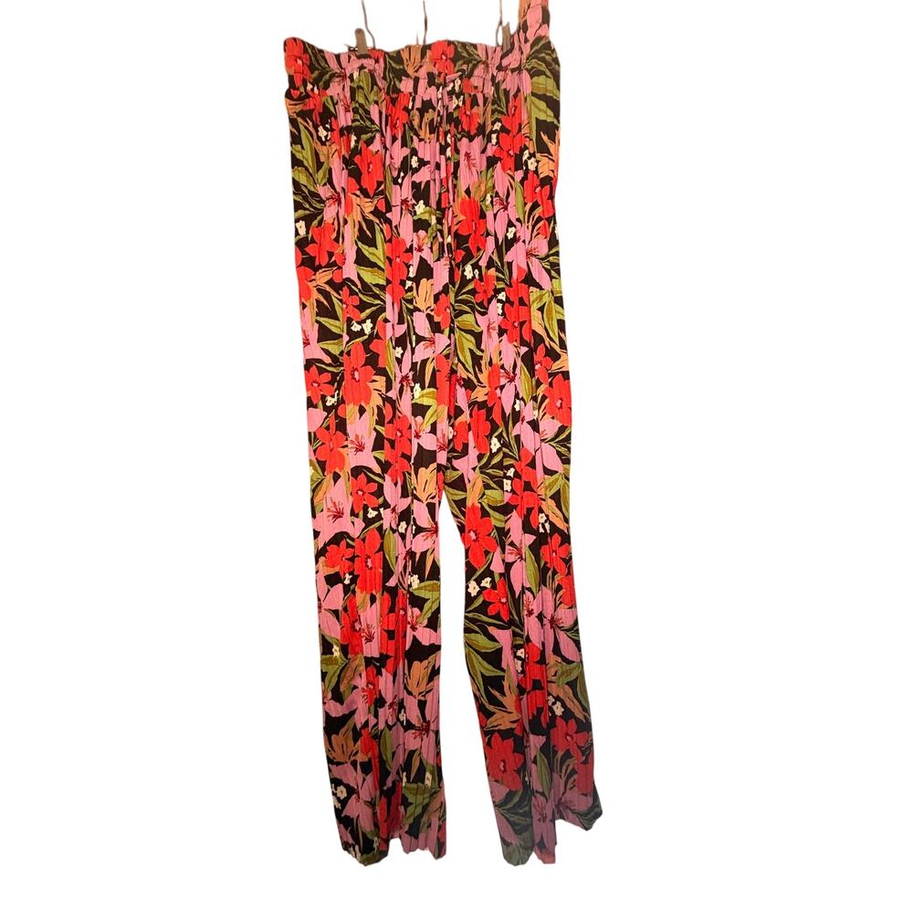 Sabrina Lauren Floral Wide-Leg Pants Size 3XL